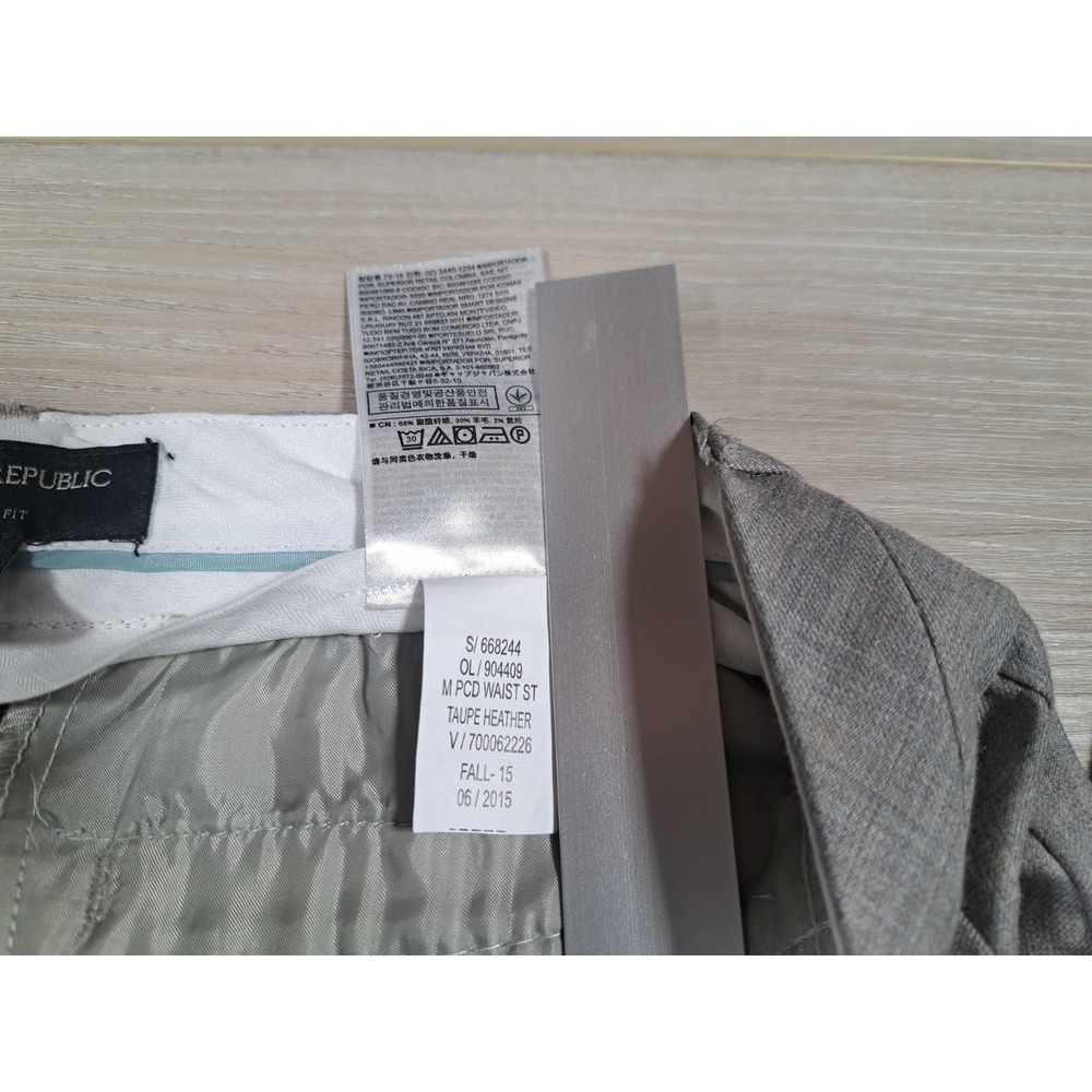 Banana Republic Martin Fit Petite Dress Pants Taupe Heather Wool Blend 0P 668244 - Picture 4 of 4